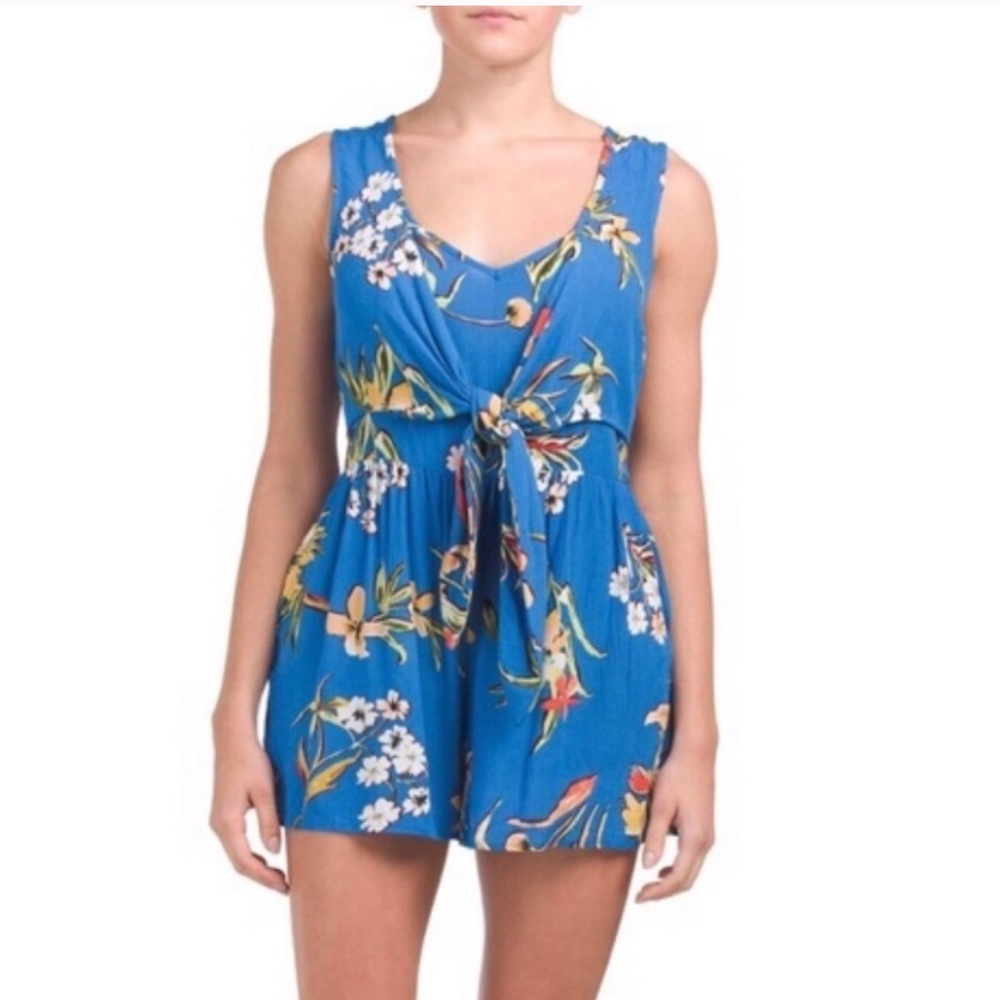 Band Of Gypsies | Royal Blue Tie Front Romper